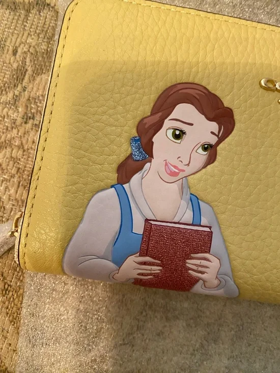 Coach Disney X Belle Medium Pebbled Leather Zip Wallet NWT - Picture 3 of 8
